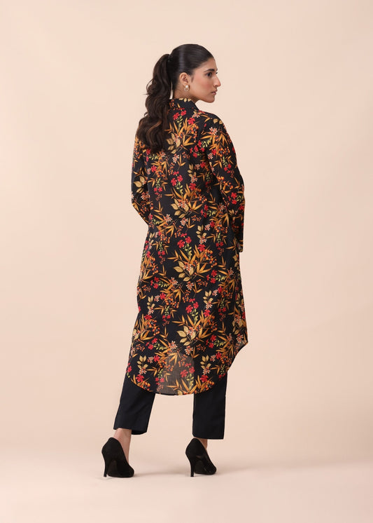 🌺 Midnight Bloom Printed Kurti | MHW