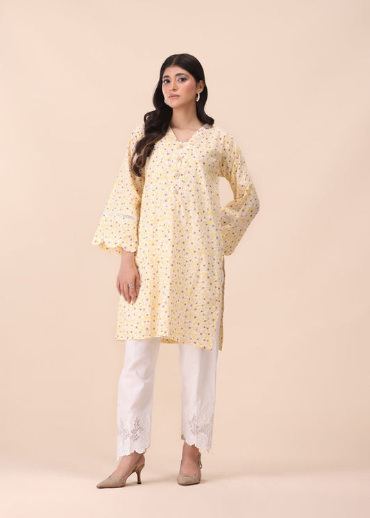 🌼 Yellow Floral Printed Straight Kurta | MHW